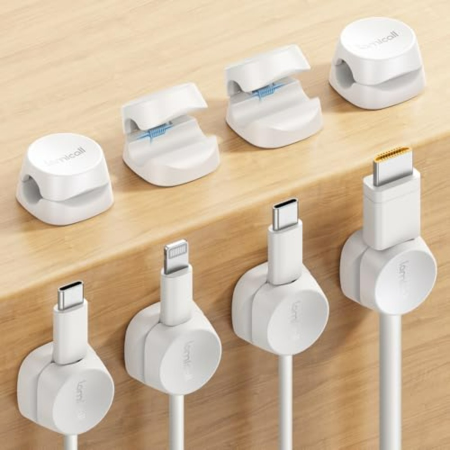 Desk Cable Clip - منظم أسلاك من 8 قطع، مشابك