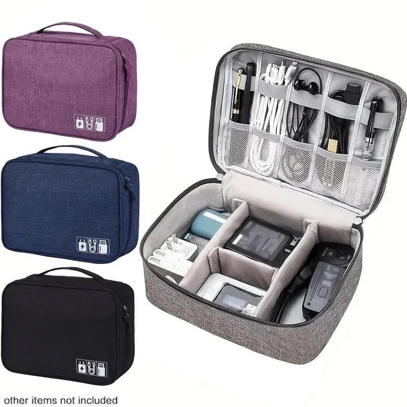 Tech Accessories For Travel - حقيبة تنظيم الإلكترونيات للسفر مقاومة للماء،