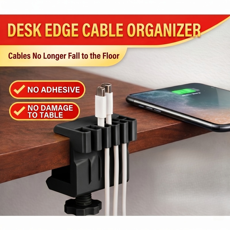 Desk Cable Clip - 3 مشابك لإدارة الكابلات على سطح