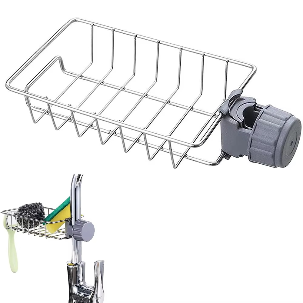 Tech Accessories Organizer - رف تصريف لحوض المطبخ، حامل إسفنج