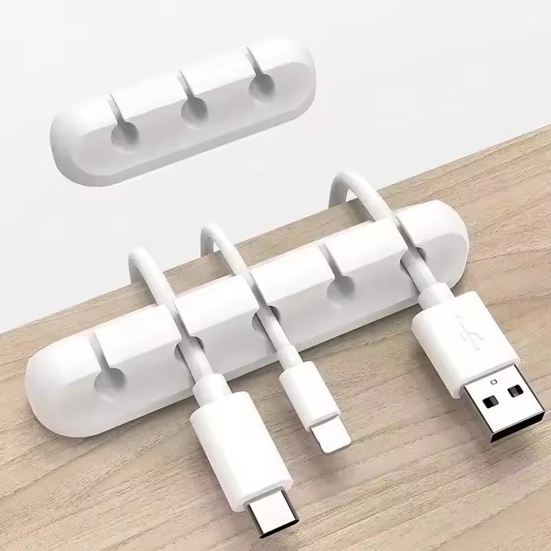 Desk Cable Clip - مشبك سيليكون لتنظيم كابلات USB، مشابك