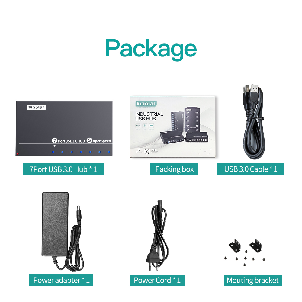 Usb Hub 7 Port - A173 موزع USB صناعي معدني بـ