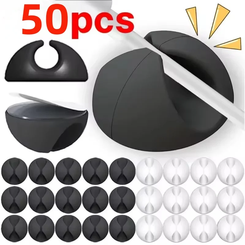 Desk Cable Clip - 5/50 قطعة سطح المكتب جدار مقاطع
