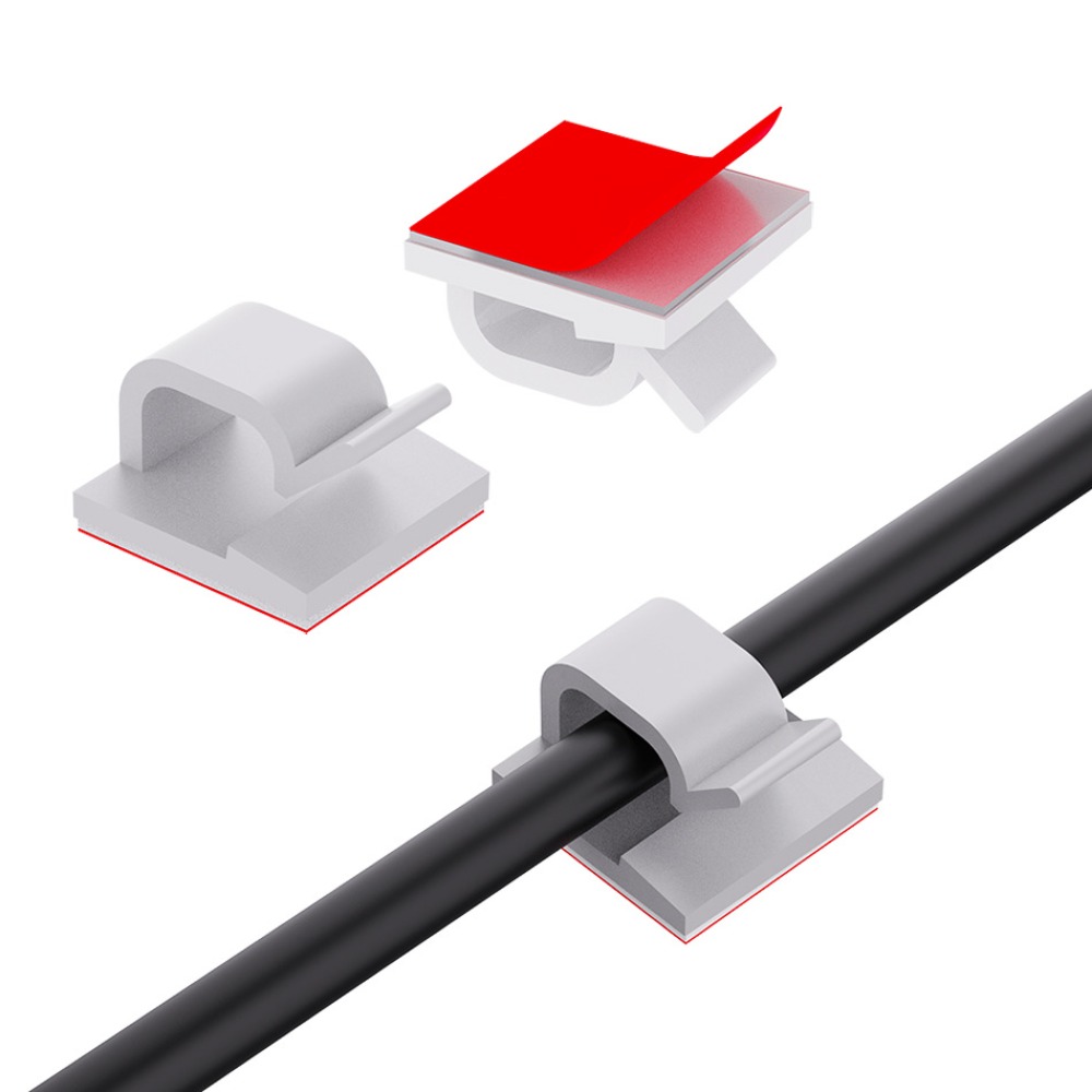 مشبك كابلات بلاستيكي شفاف على  - مراجعة Desk Cable Clip وسعره