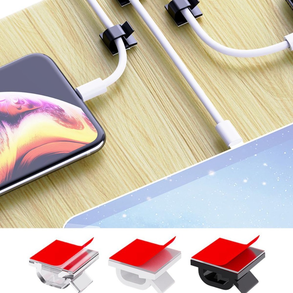 مشبك كابلات بلاستيكي شفاف على  - مراجعة Desk Cable Clip وسعره