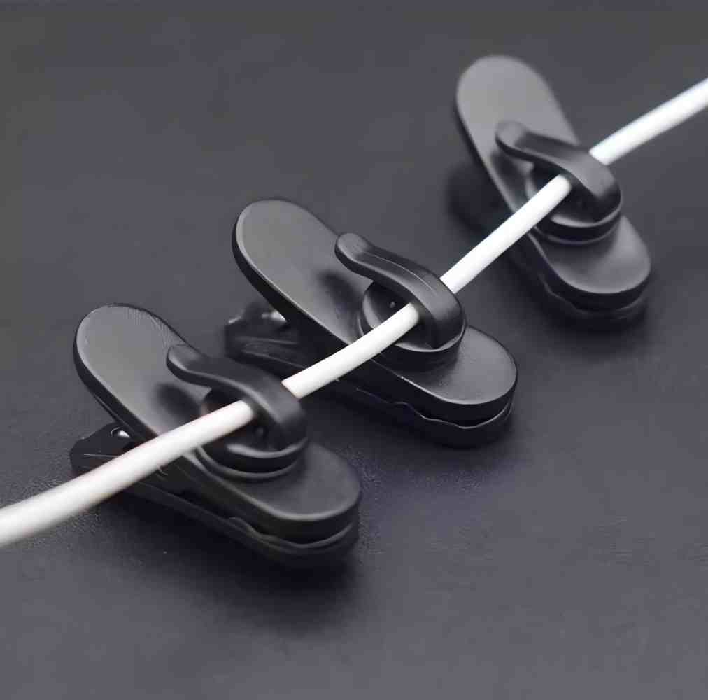 10 قطع من مشابك كابلات سماعات  - مراجعة Desk Cable Clip وسعره