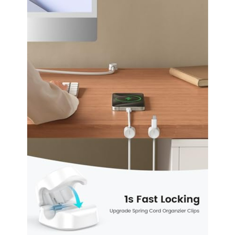 منظم أسلاك من 8 قطع، مشابك إدا - مراجعة Desk Cable Clip وسعره