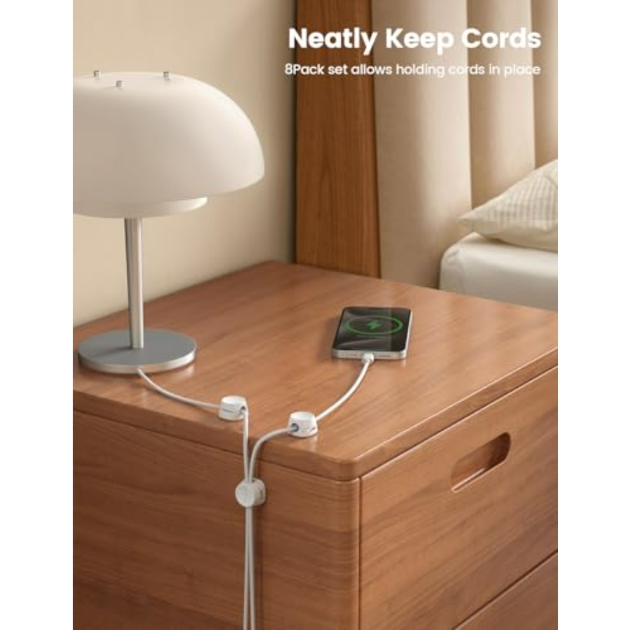 منظم أسلاك من 8 قطع، مشابك إدا - مراجعة Desk Cable Clip وسعره