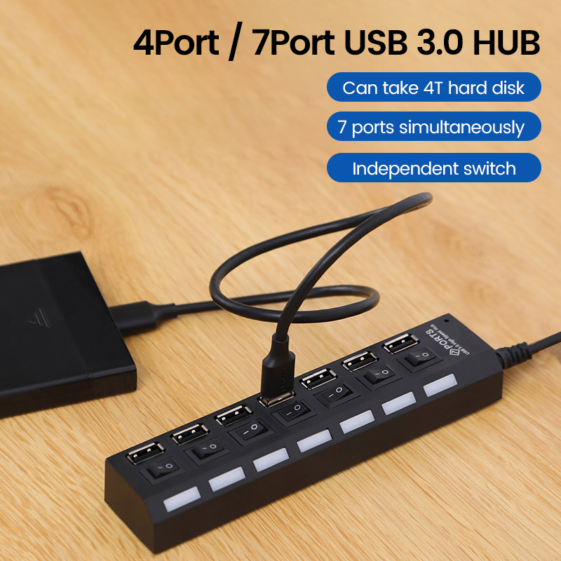 محور USB محور منفذ Splitter يس - مراجعة Usb Hub 7 Port وسعره