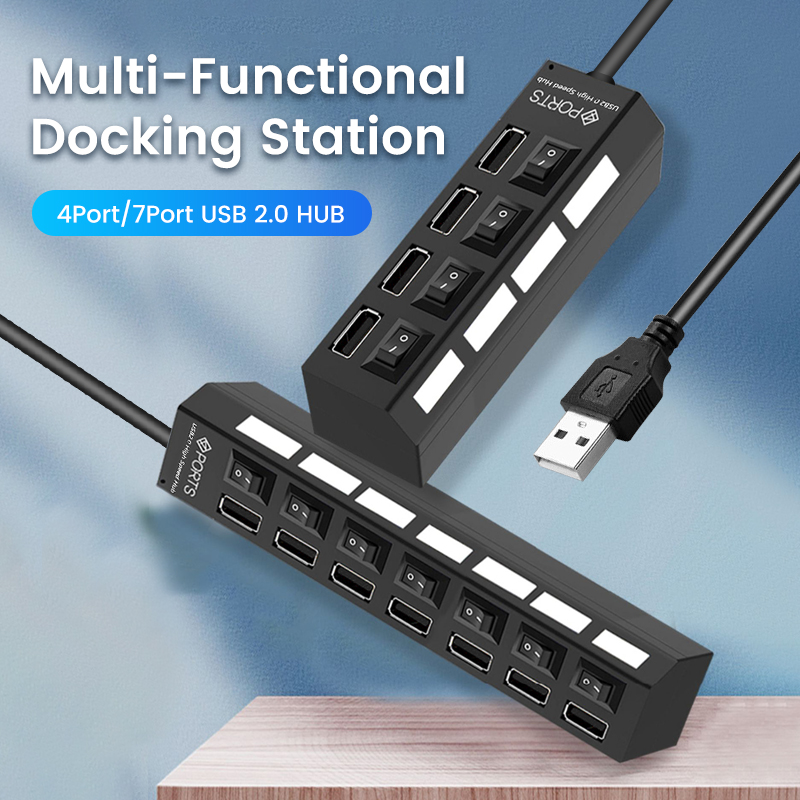 محور USB محور منفذ Splitter يس - مراجعة Usb Hub 7 Port وسعره