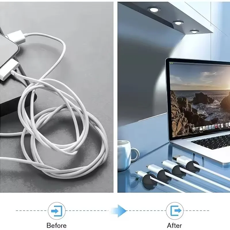 5/50 قطعة مشبك كابل اللفاف الم - مراجعة Desk Cable Clip وسعره