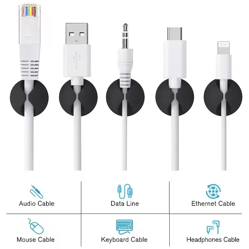 5/50 قطعة مشبك كابل اللفاف الم - مراجعة Desk Cable Clip وسعره