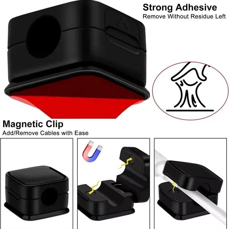 مشبك كابلات مغناطيسي لاصق لتنظ - مراجعة Desk Cable Clip وسعره