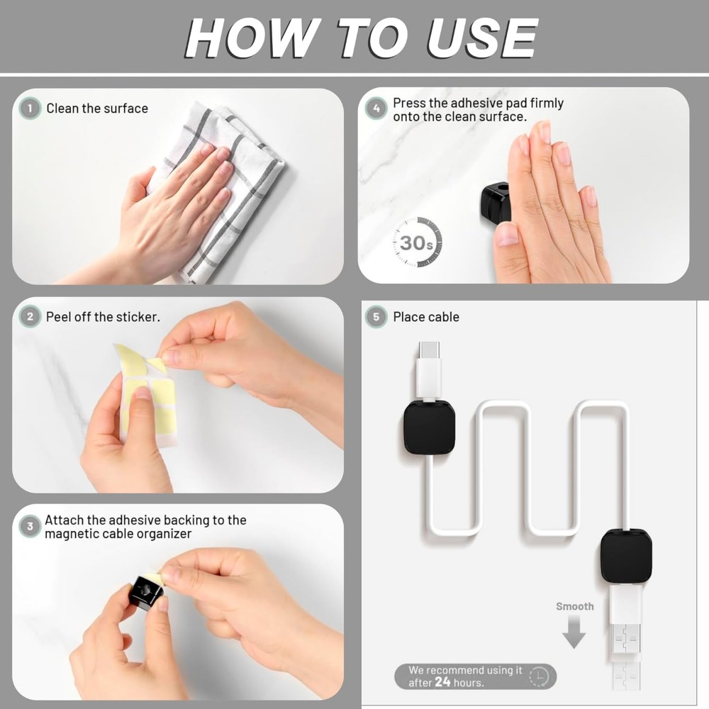 مشابك كابلات مغناطيسية لإدارة  - مراجعة Desk Cable Clip وسعره