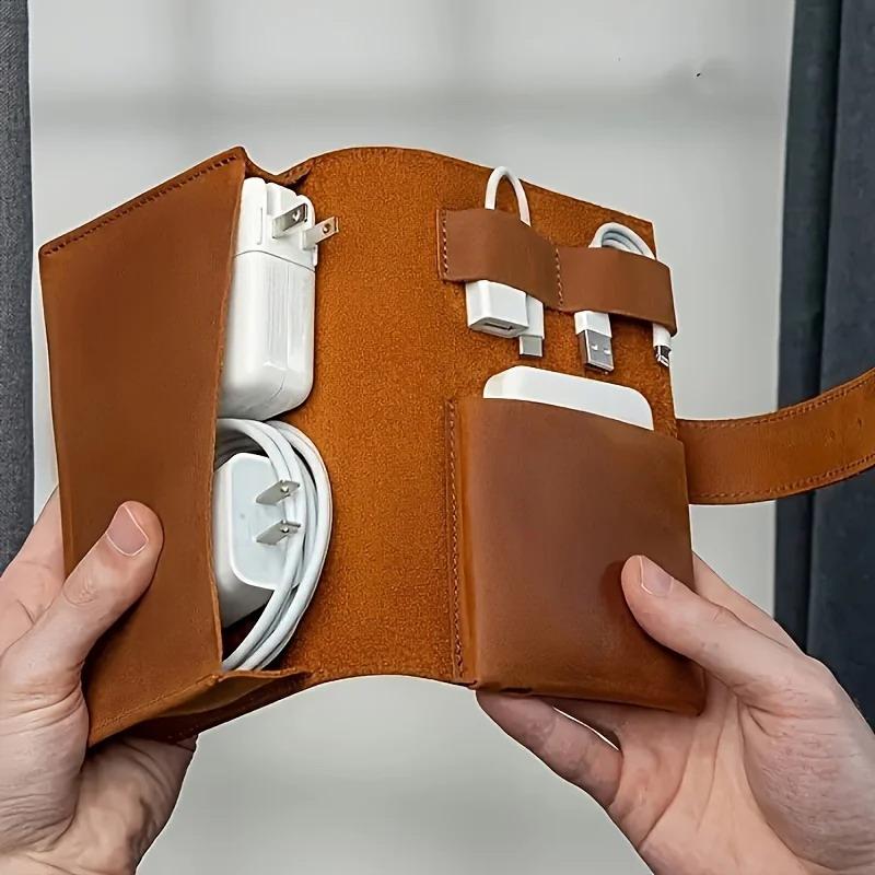 1 قطعة بو الجلود متعددة مقصورة - مراجعة Tech Accessories For Travel وسعره