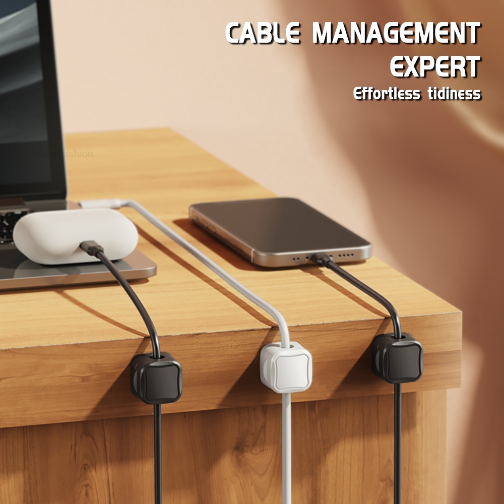 1/6/12 قطعة مشبك كابل مغناطيسي - مراجعة Desk Cable Clip وسعره