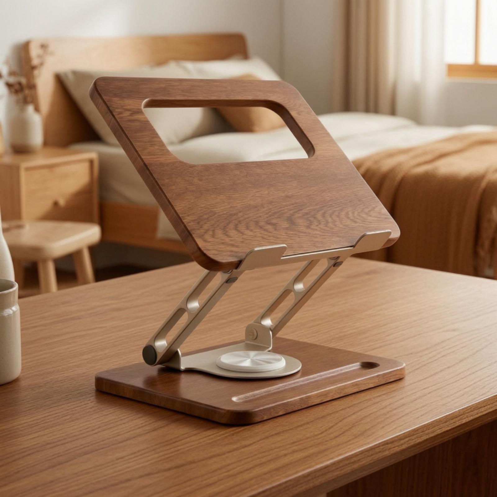 حامل لابتوب مكتبي مع لوح خشبي، - مراجعة Laptop Stand Bamboo وسعره