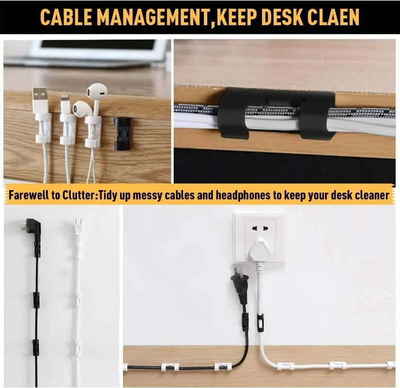 حامل أسلاك لاصق ذاتيًا للحائط، - مراجعة Desk Cable Clip وسعره