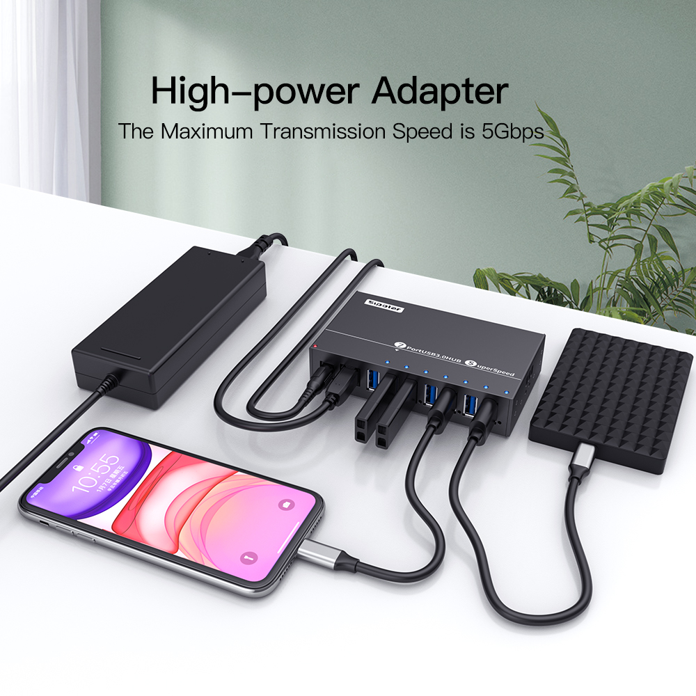A173 موزع USB صناعي معدني بـ 7 - مراجعة Usb Hub 7 Port وسعره